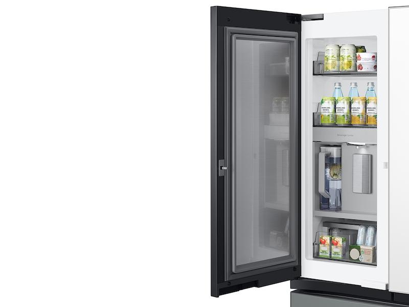 Samsung RF30BB69006M Bespoke 3-Door French Door Refrigerator (30 Cu. Ft.) - With Top Left And Family Hub&#8482; Panel In White Glass - And Matte Grey Glass Bottom Door Panel