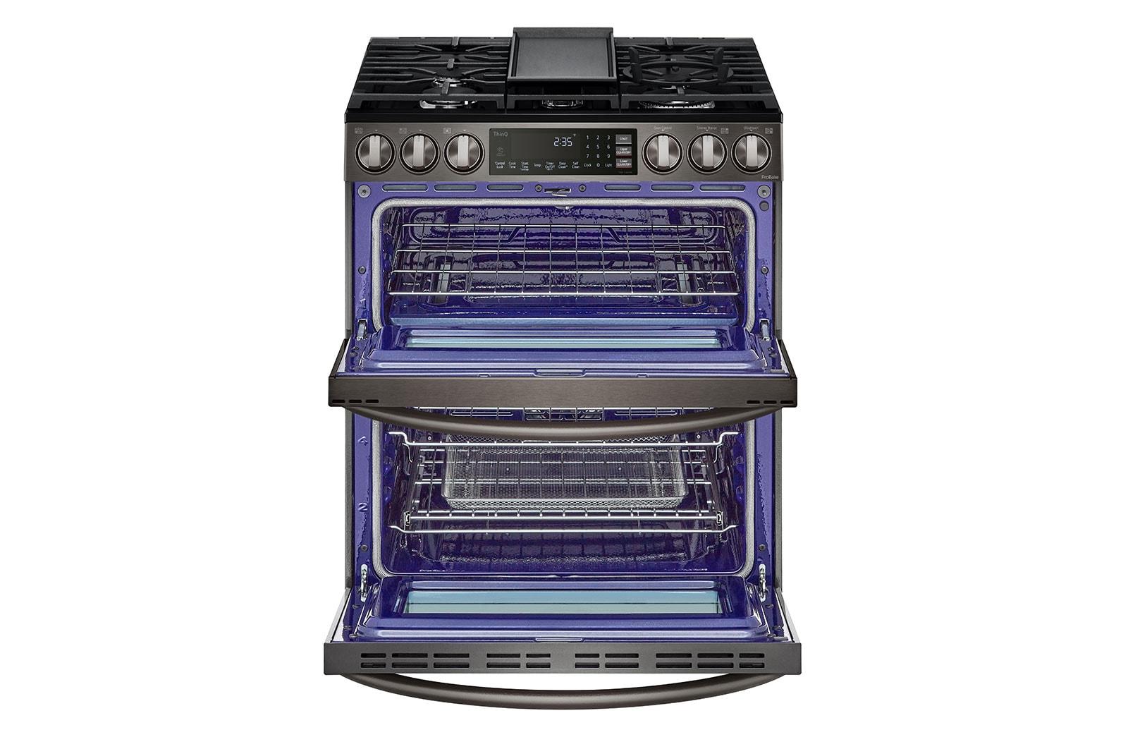 Lg LTGL6937D 6.9 Cu. Ft. Smart Instaview® Gas Double Oven Slide-In Range With Probake® Convection, Air Fry, And Air Sous Vide