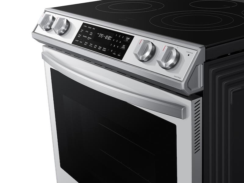 Samsung NE63BB851112 Bespoke 6.3 Cu. Ft. Smart Front Control Slide-In Electric Range With Air Fry & Wi-Fi In White Glass