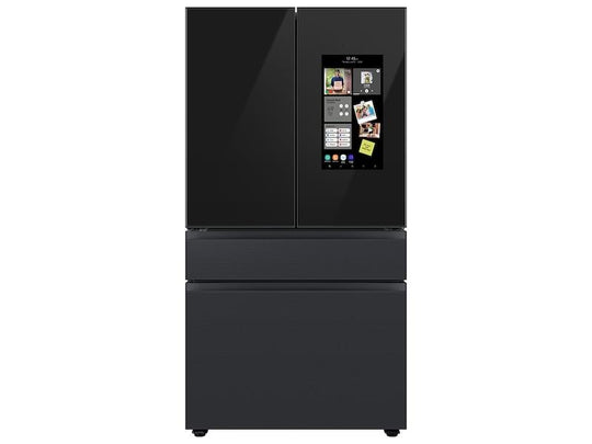 Samsung RF29BB89008M Bespoke 4-Door French Door Refrigerator (29 Cu. Ft.) - With Top Left And Family Hub&#8482; Panel In Charcoal Glass - And Matte Black Steel Middle And Bottom Door Panels