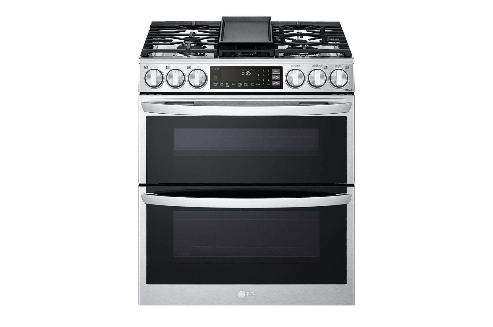 Lg LTGL6937F 6.9 Cu. Ft. Smart Instaview® Gas Double Oven Slide-In Range With Probake® Convection, Air Fry, And Air Sous Vide