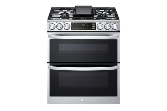 Lg LTGL6937F 6.9 Cu. Ft. Smart Instaview® Gas Double Oven Slide-In Range With Probake® Convection, Air Fry, And Air Sous Vide