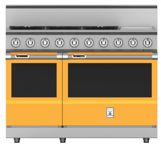 Hestan KRD485GDNGYW 48" 5-Burner Dual Fuel Range With 12" Griddle - Natural Gas - Yellow / Sol