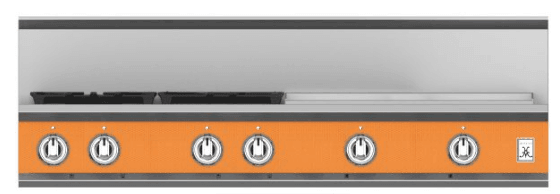 Hestan KRT484GDLPOR 48" 4-Burner Rangetop With 24" Griddle - Liquid Propane - Orange / Citra