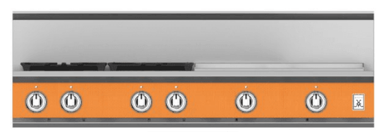 Hestan KRT484GDNGOR 48" 4-Burner Rangetop With 24" Griddle - Natural Gas - Orange / Citra