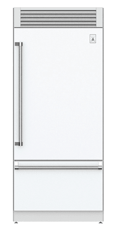 Hestan KRPL36WH 36" Pro Style Bottom Mount, Top Compressor Refrigerator -Left Hinge - White / Froth