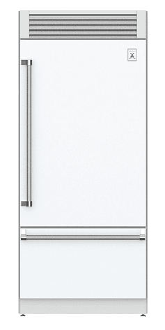 Hestan KRPR36WH 36" Pro Style Bottom Mount, Top Compressor Refrigerator - Right Hinge - White / Froth