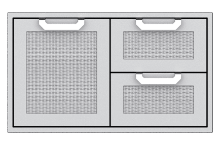 Hestan AGSDR36DG Hestan 36" Double Drawer / Storage Door Combination Agsdr - Dark Grey (Custom Color: Pacific Fog)