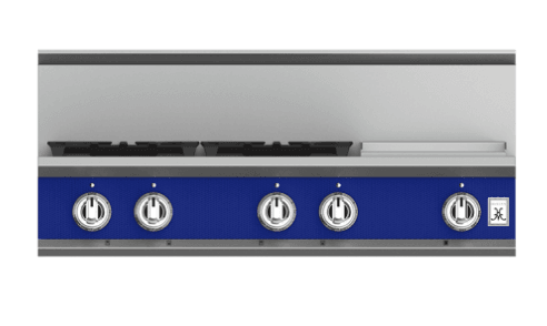Hestan KRT364GDLPBU 36" 4-Burner Rangetop With 12" Griddle - Liquid Propane - Blue / Prince