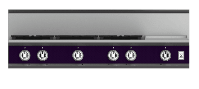 Hestan KRT485GDNGPP 48" 5-Burner Rangetop With 12" Griddle - Natural Gas - Purple / Lush