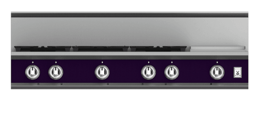 Hestan KRT485GDNGPP 48" 5-Burner Rangetop With 12" Griddle - Natural Gas - Purple / Lush