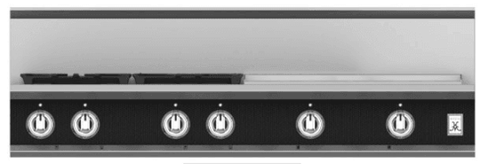 Hestan KRT484GDLPBK 48" 4-Burner Rangetop With 24" Griddle - Liquid Propane - Black / Stealth