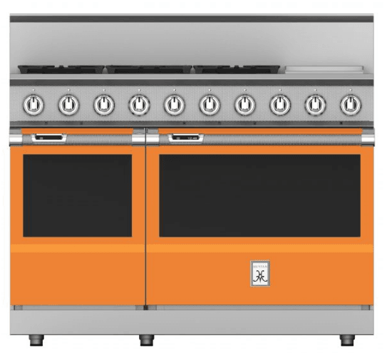 Hestan KRD485GDNGOR 48" 5-Burner Dual Fuel Range With 12" Griddle - Natural Gas - Orange / Citra