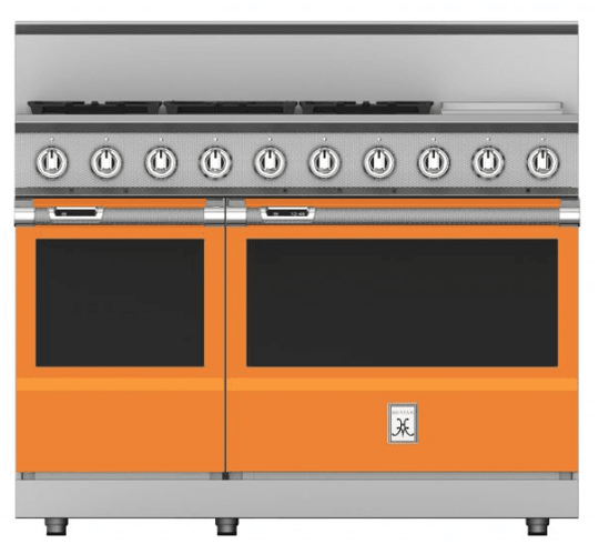 Hestan KRD485GDNGOR 48" 5-Burner Dual Fuel Range With 12" Griddle - Natural Gas - Orange / Citra
