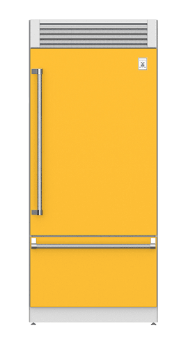 Hestan KRPL36YW 36" Pro Style Bottom Mount, Top Compressor Refrigerator - Left Hinge - Yellow / Sol