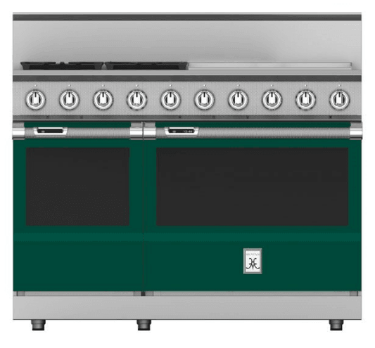 Hestan KRD484GDLPGR 48" 4-Burner Dual Fuel Range With 24" Griddle - Liquid Propane - Green / Grove