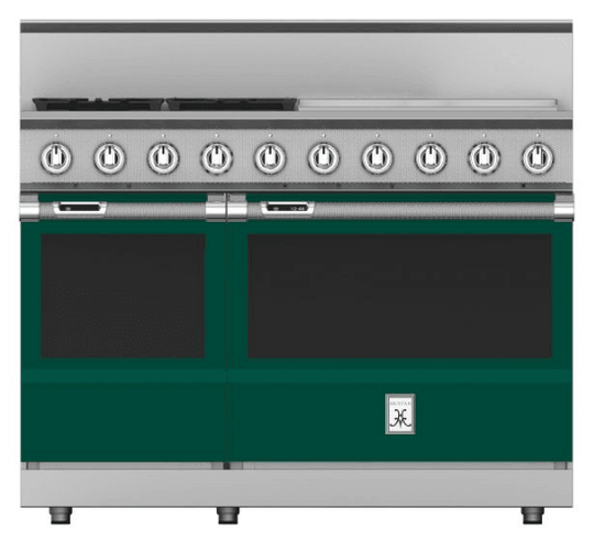 Hestan KRD484GDNGGR 48" 4-Burner Dual Fuel Range With 24" Griddle - Natural Gas - Green / Grove