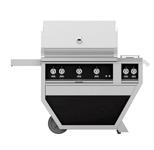 Hestan GABR36CX2LPBK Hestan 36" Liquid Propane Gas Deluxe Freestanding Grill And Cart W/ Double Side Burner Gabr36Cx2 - Black (Cstom Color: Stealth)