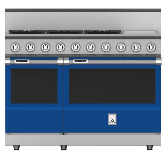 Hestan KRD485GDLPBU 48" 5-Burner Dual Fuel Range With 12" Griddle - Liquid Propane - Blue / Prince
