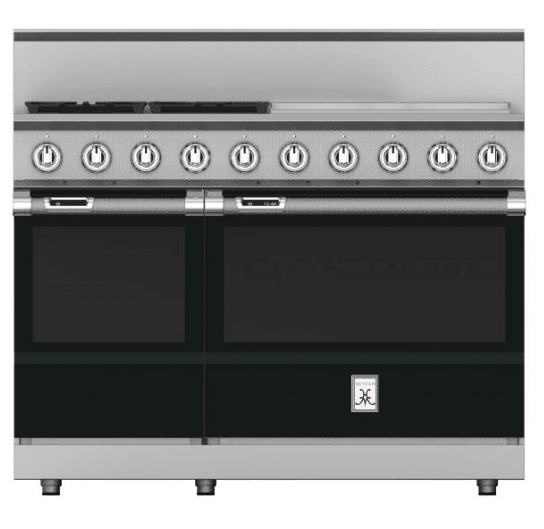 Hestan KRD484GDLPBK 48" 4-Burner Dual Fuel Range With 24" Griddle - Liquid Propane - Black / Stealth