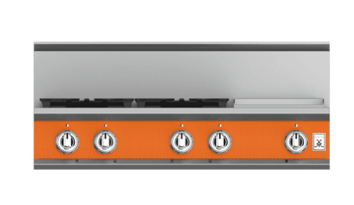 Hestan KRT364GDLPOR 36" 4-Burner Rangetop With 12" Griddle - Liquid Propane - Orange / Sol