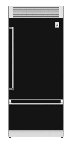 Hestan KRPR36BK 36" Pro Style Bottom Mount, Top Compressor Refrigerator - Right Hinge - Black / Stealth