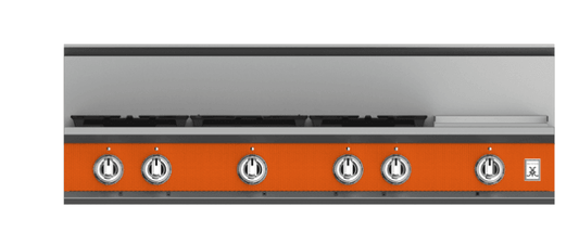 Hestan KRT485GDNGOR 48" 5-Burner Rangetop With 12" Griddle - Natural Gas - Orange / Citra