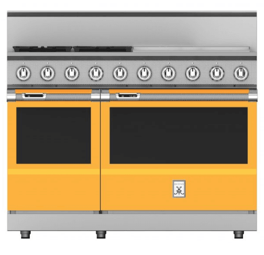 Hestan KRD484GDNGYW 48" 4-Burner Dual Fuel Range With 24" Griddle - Natural Gas - Yellow / Sol