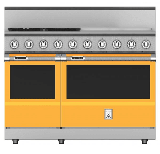 Hestan KRD484GDNGYW 48" 4-Burner Dual Fuel Range With 24" Griddle - Natural Gas - Yellow / Sol
