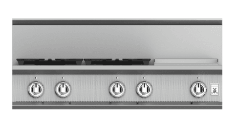 Hestan KRT364GDNG 36" 4-Burner Rangetop With 12" Griddle - Natural Gas - Natural Gas / Steeletto